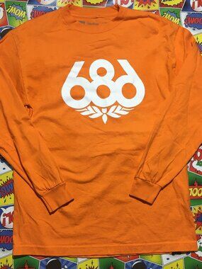 686 Shirt Long Sleeves Orange Men ( Medium )